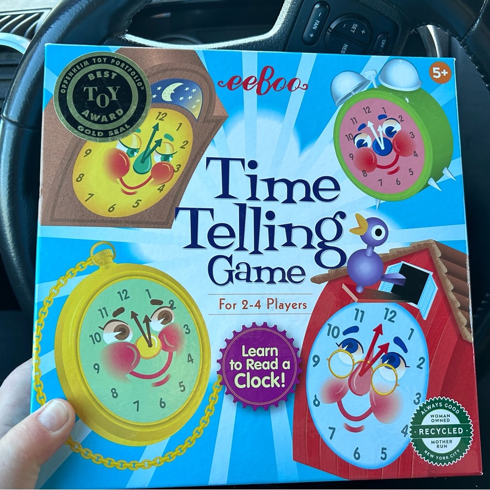 Time Telling Game Blue Yellow Board Games